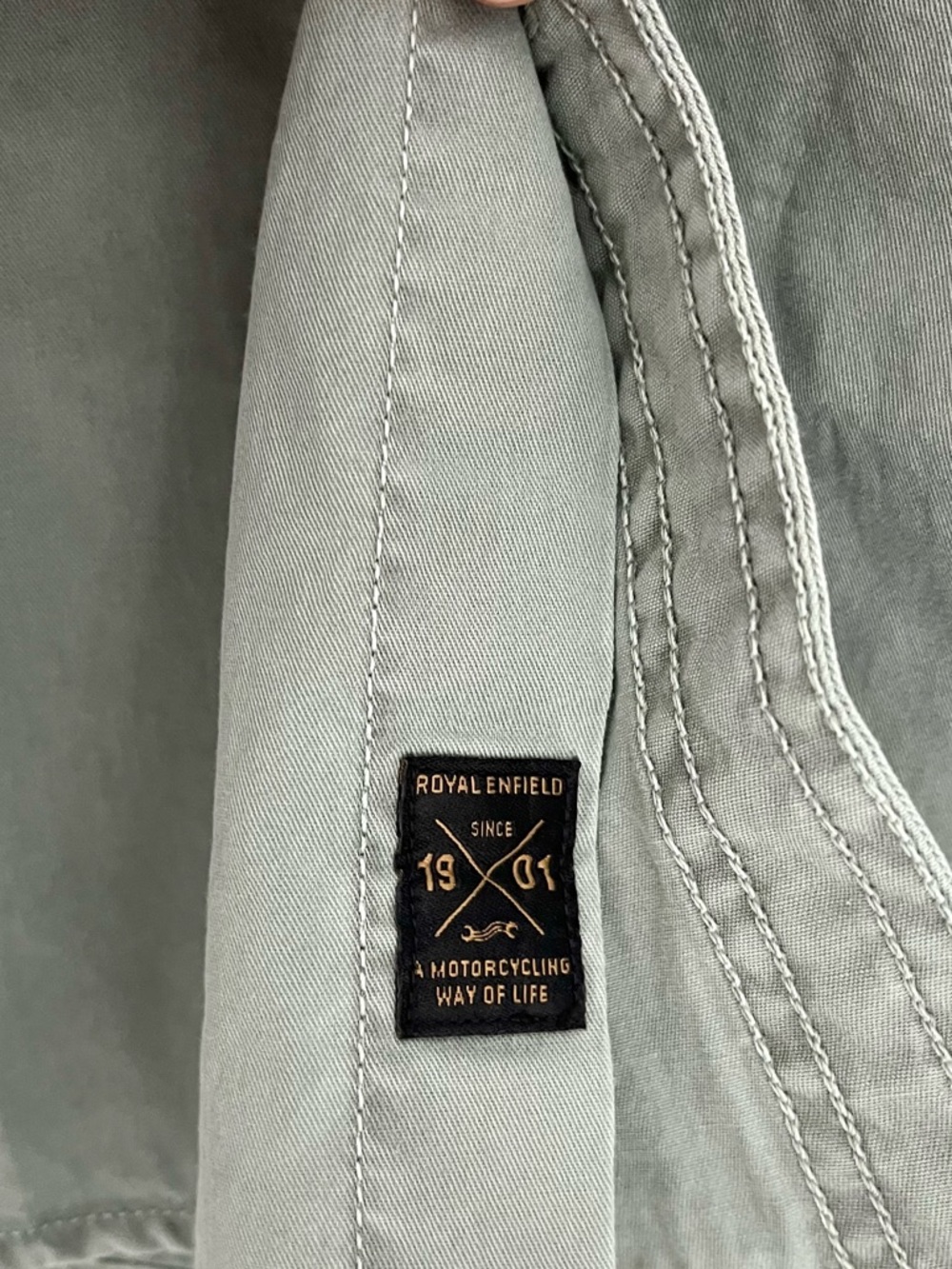 Royal Enfield Utility Shirt Sage Green 100% Cotton NWT Medium - Picture 5 of 11